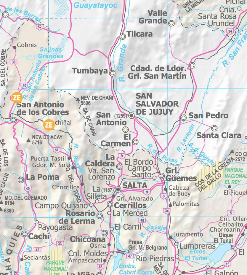 Mapa de las Zonas de Espectadores en Salta para la Etapa 6 del 10 de enero 2014